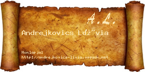 Andrejkovics Lívia névjegykártya